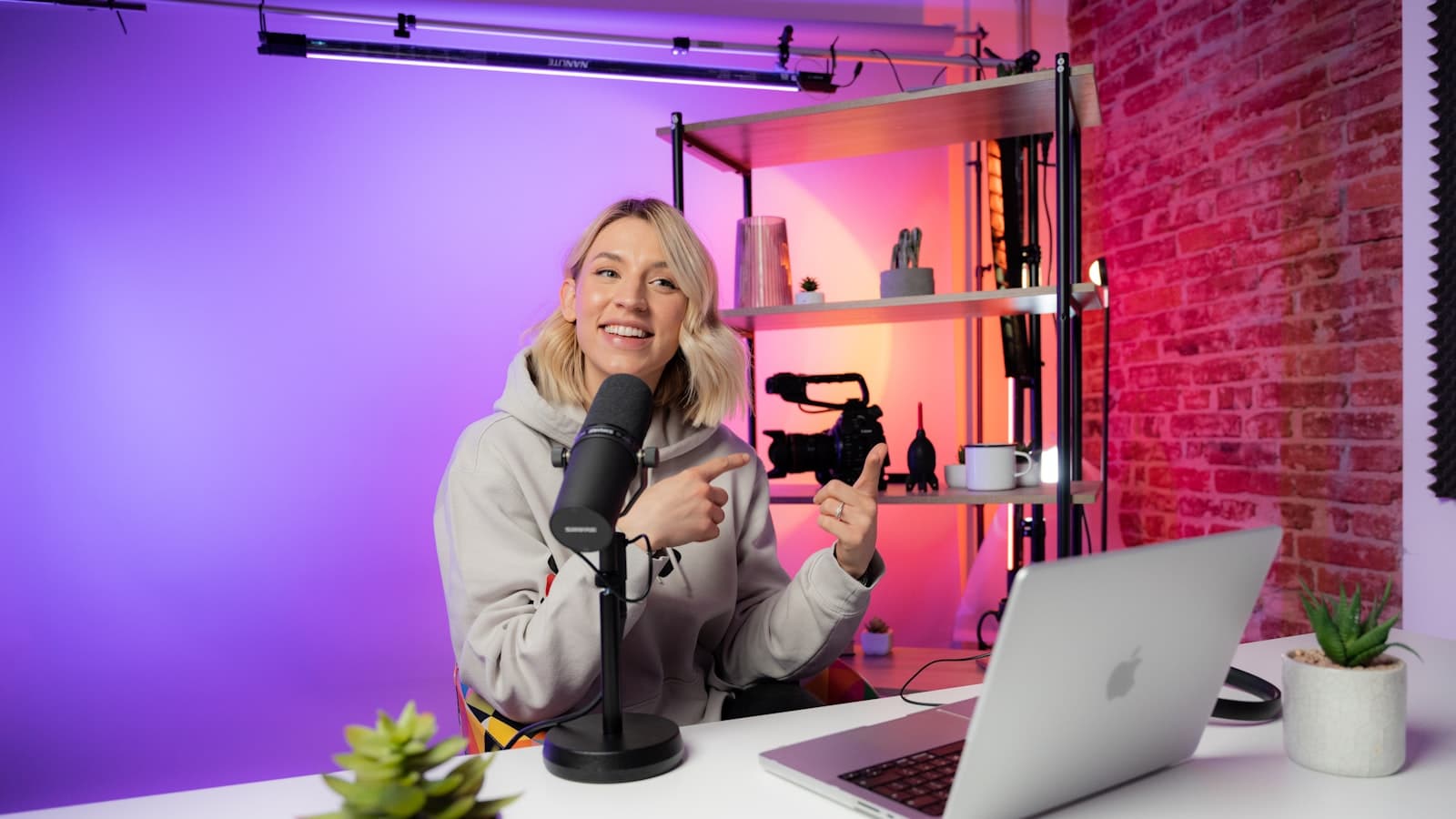 Using AI to grow a YouTube channel — a creator at a laptop