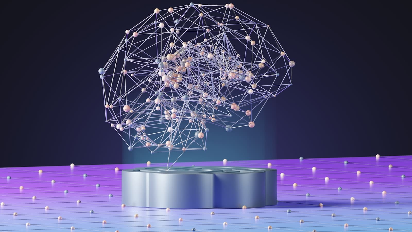 AI agents concept — an abstract network of connected nodes