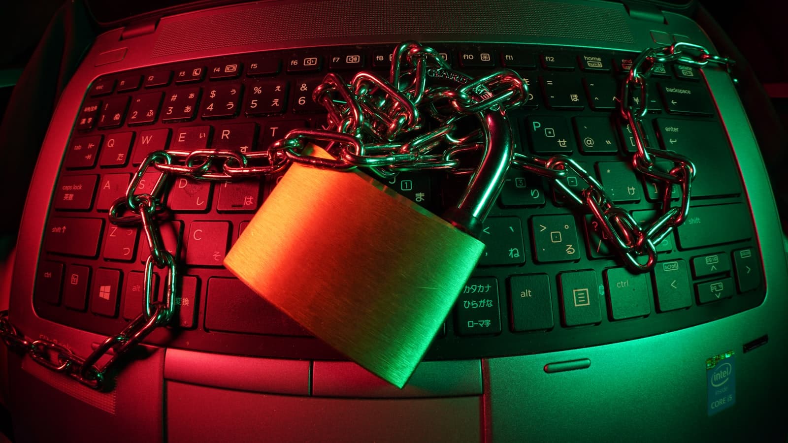 Protect your online privacy — a padlock on a computer keyboard