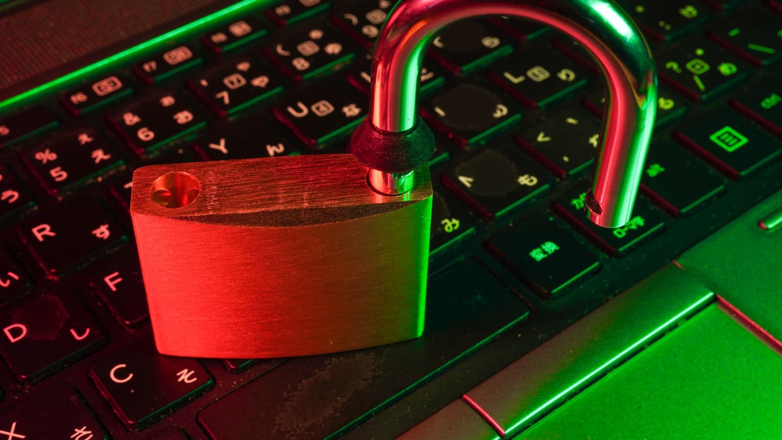 Spotting AI content and deepfakes — a security padlock on a keyboard