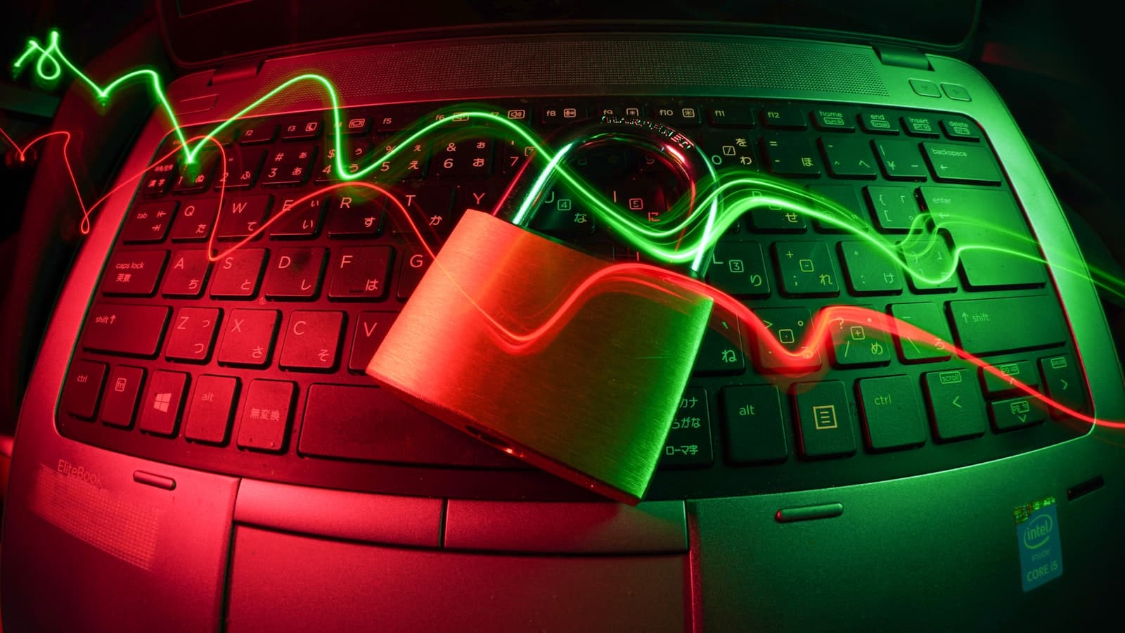 Passwords and passkeys — a secured laptop computer